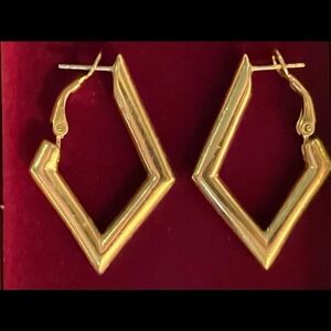 New Gold Hoop Designer Earrings in Box
